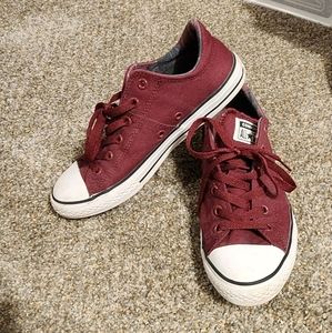 Burgundy Converse shoes